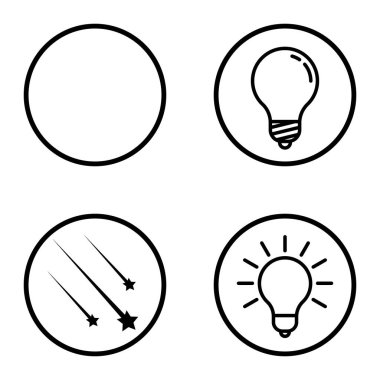 Daireler 1-2 Düz Simge Seti Beyaz Arkaplanda İzole Edildi