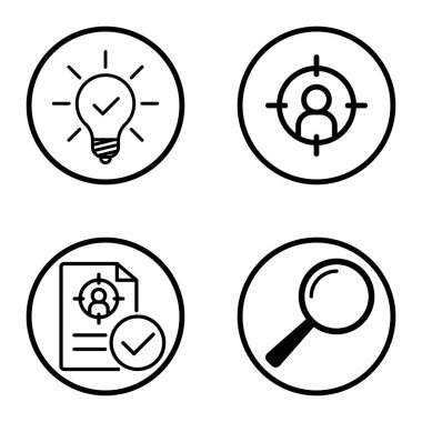 Daireler 1-2 Düz Simge Seti Beyaz Arkaplanda İzole Edildi