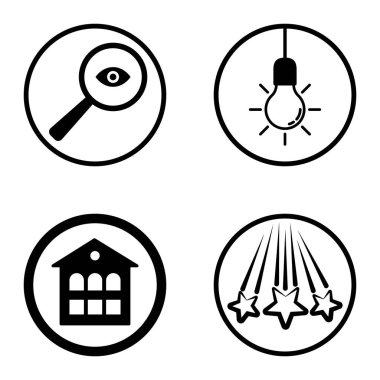 Daireler 1-2 Düz Simge Seti Beyaz Arkaplanda İzole Edildi