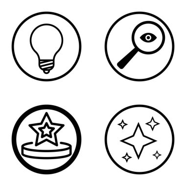 Daireler 1-2 Düz Simge Seti Beyaz Arkaplanda İzole Edildi