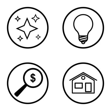 Daireler 1-2 Düz Simge Seti Beyaz Arkaplanda İzole Edildi