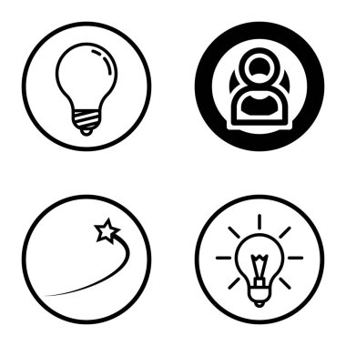 Daireler 1-2 Düz Simge Seti Beyaz Arkaplanda İzole Edildi