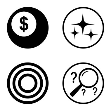 Daireler 1-2 Düz Simge Seti Beyaz Arkaplanda İzole Edildi