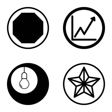 Daireler 1-2 Düz Simge Seti Beyaz Arkaplanda İzole Edildi