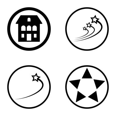 Daireler 1-2 Düz Simge Seti Beyaz Arkaplanda İzole Edildi