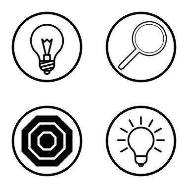 Daireler 1-2 Düz Simge Seti Beyaz Arkaplanda İzole Edildi