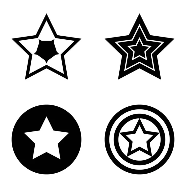 Stars Flat Icon Set Isolato Sfondo Bianco — Vettoriale Stock