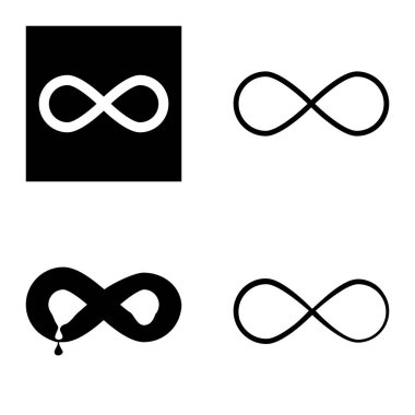 Sonsuz Düz Simge Seti Beyaz Arkaplanda İzole Edildi
