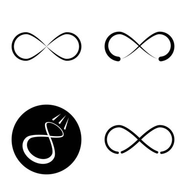 Sonsuz Düz Simge Seti Beyaz Arkaplanda İzole Edildi