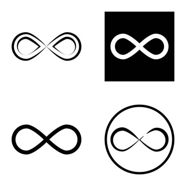 Sonsuz Düz Simge Seti Beyaz Arkaplanda İzole Edildi