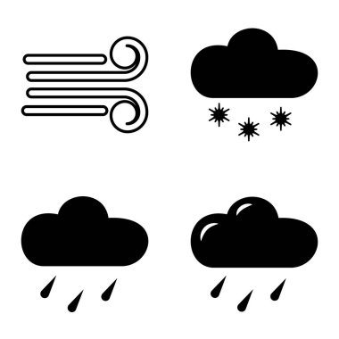 Hava Durumu Düz Simgesi Beyaz Arkaplanda İzole Edildi