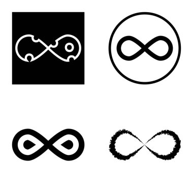 Sonsuz Düz Simge Seti Beyaz Arkaplanda İzole Edildi