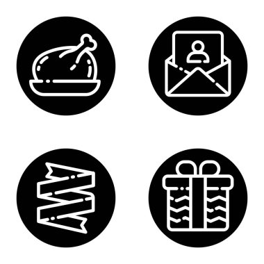 Kutlama _ glyph Düz Simge Seti Beyaz Arkaplanda İzole Edildi