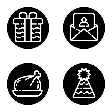 Kutlama _ glyph Düz Simge Seti Beyaz Arkaplanda İzole Edildi