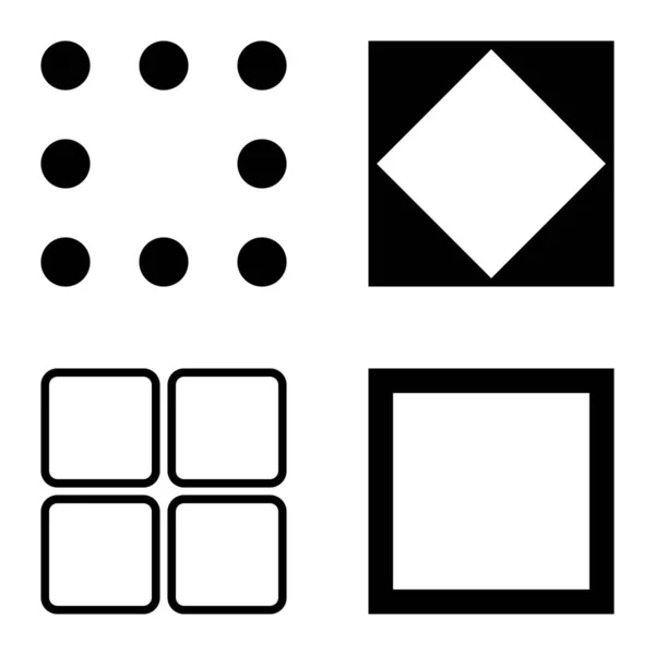 Icône Plate Carrée Isolée Sur Fond Blanc — Image vectorielle