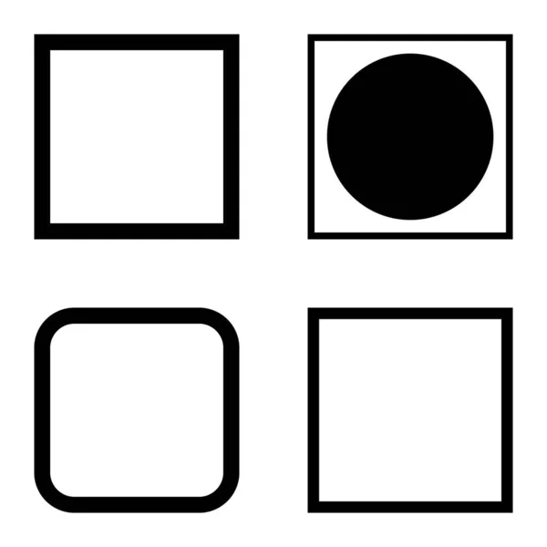 Τετράγωνη Επίπεδη Εικόνα Που Απομονώνονται Λευκό Φόντο — Διανυσματικό Αρχείο