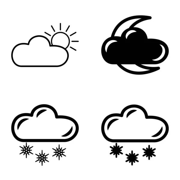 Weather Flat Icon Set Isolated White Background — Stock Vector