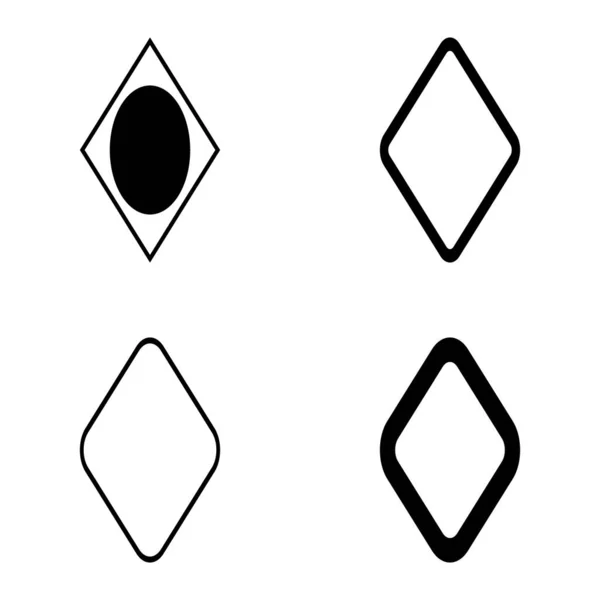Rhombus Flat Icon Set Geïsoleerd Witte Achtergrond — Stockvector