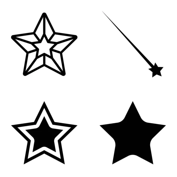 Stars1 2Starfall Flat Icon Set Isoliert Auf Weißem Hintergrund — Stockvektor