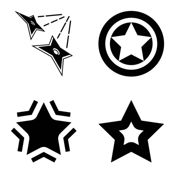 Stars1 2Starfall Flat Icon Set Απομονωμένο Λευκό Φόντο — Διανυσματικό Αρχείο