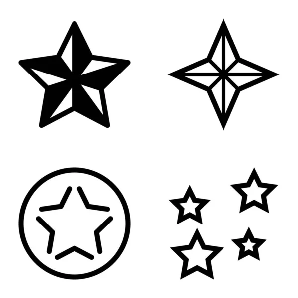 Stars1 2Starfall Icono Plano Conjunto Aislado Sobre Fondo Blanco — Archivo Imágenes Vectoriales