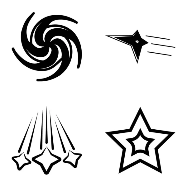 Stars1 2Starfall Flat Icon Set Isoliert Auf Weißem Hintergrund — Stockvektor