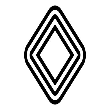 Rhombus Elmas Pastil Düz Simgesi Beyaz Arkaplanda İzole Edildi