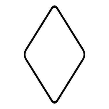 Rhombus Elmas Pastil Düz Simgesi Beyaz Arkaplanda İzole Edildi