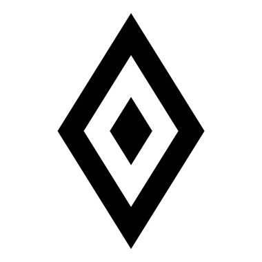 Rhombus Elmas Pastil Düz Simgesi Beyaz Arkaplanda İzole Edildi