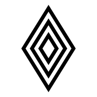 Rhombus Elmas Pastil Düz Simgesi Beyaz Arkaplanda İzole Edildi