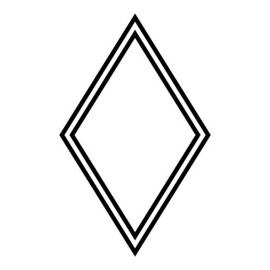 Rhombus Elmas Pastil Düz Simgesi Beyaz Arkaplanda İzole Edildi