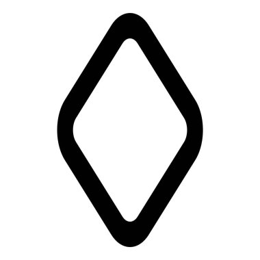 Rhombus Elmas Pastil Düz Simgesi Beyaz Arkaplanda İzole Edildi