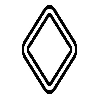 Rhombus Elmas Pastil Düz Simgesi Beyaz Arkaplanda İzole Edildi