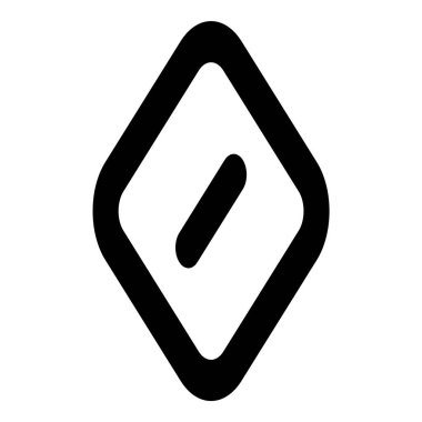 Rhombus Elmas Pastil Düz Simgesi Beyaz Arkaplanda İzole Edildi