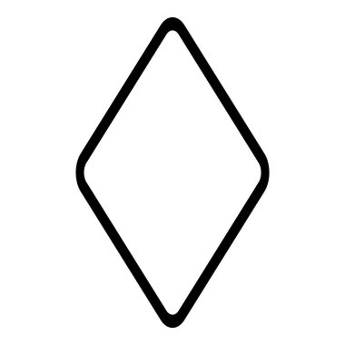 Rhombus Elmas Pastil Düz Simgesi Beyaz Arkaplanda İzole Edildi