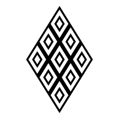 Rhombus Elmas Pastil Düz Simgesi Beyaz Arkaplanda İzole Edildi