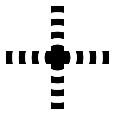 Reticle Optik Görüş Düz Simgesi Beyaz Arkaplanda İzole Edildi