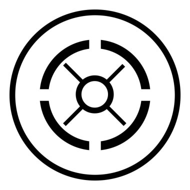 Reticle Optik Görüş Düz Simgesi Beyaz Arkaplanda İzole Edildi