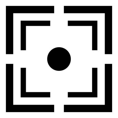 Reticle Optik Görüş Düz Simgesi Beyaz Arkaplanda İzole Edildi