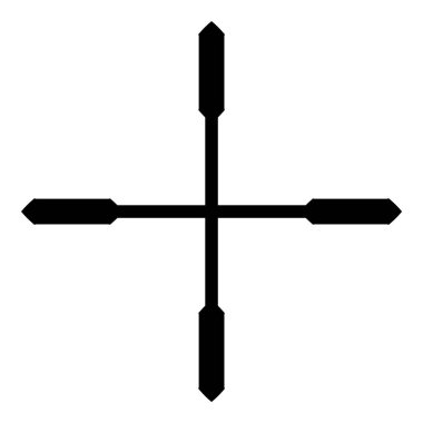 Reticle Optik Görüş Düz Simgesi Beyaz Arkaplanda İzole Edildi