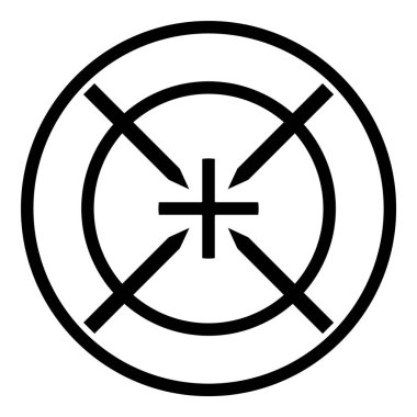 Reticle Optik Görüş Düz Simgesi Beyaz Arkaplanda İzole Edildi