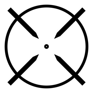 Reticle Optik Görüş Düz Simgesi Beyaz Arkaplanda İzole Edildi