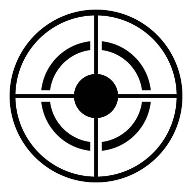 Reticle Optik Görüş Düz Simgesi Beyaz Arkaplanda İzole Edildi