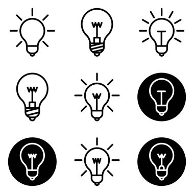 Ampuller Düz Simge Seti Beyaz Arkaplanda İzole Edildi