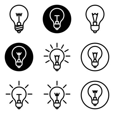 Ampuller Düz Simge Seti Beyaz Arkaplanda İzole Edildi