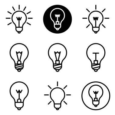Ampuller Düz Simge Seti Beyaz Arkaplanda İzole Edildi