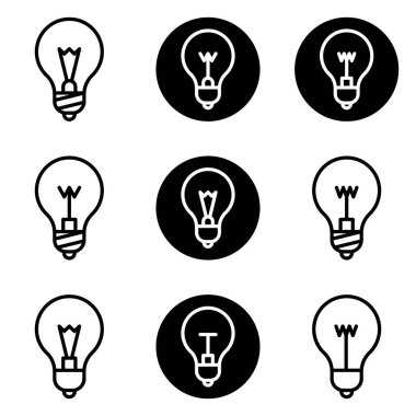 Ampuller Düz Simge Seti Beyaz Arkaplanda İzole Edildi