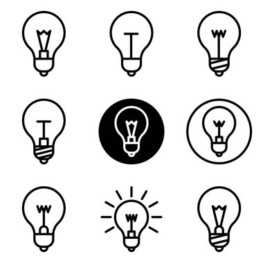 Ampuller Düz Simge Seti Beyaz Arkaplanda İzole Edildi