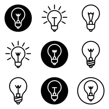 Ampuller Düz Simge Seti Beyaz Arkaplanda İzole Edildi