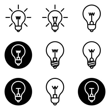 Ampuller Düz Simge Seti Beyaz Arkaplanda İzole Edildi